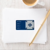 Klassieke antiquarian Delft Blue Tegel - Floral Mo Etiket (Insitu)