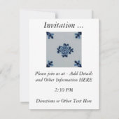 Klassieke antiquarian Delft Blue Tegel - Floral Mo Kaart (Achterkant)