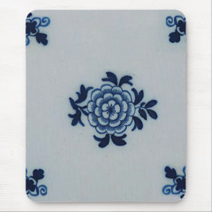 Klassieke antiquarian Delft Blue Tegel - Floral Mo Muismat