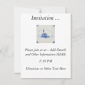 Klassieke antiquarian Delft Blue Tile - Church Kaart (Achterkant)