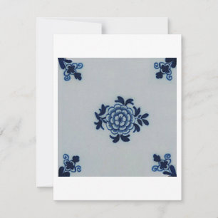 Klassieke antiquarian Delft Blue Tile - Floral Mot Kaart