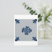 Klassieke antiquarian Delft Blue Tile - Floral Mot Kaart (Staand voorkant)