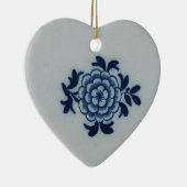 Klassieke antiquarian Delft Blue Tile - Floral Mot Keramisch Ornament (Rechts)