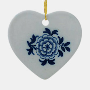 Klassieke antiquarian Delft Blue Tile - Floral Mot Keramisch Ornament