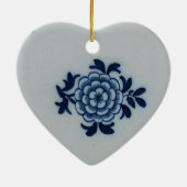 Klassieke antiquarian Delft Blue Tile - Floral Mot Keramisch Ornament (Achterkant)