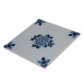 Klassieke antiquarian Delft Blue Tile - Floral Mot Tegeltje (Zijkant)