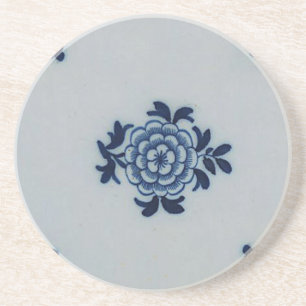 Klassieke antiquarian Delft Blue Tile - Floral Mot Zandsteen Onderzetter