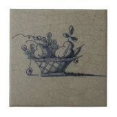 Klassieke antiquarian Delft Blue Tile - Fruit Bask Tegeltje (Voorkant)