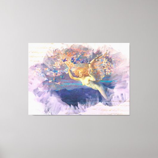 *~* Klassieke AP14 Angel Woman Fairy Gold Ephemera Canvas Afdruk (Voorkant)