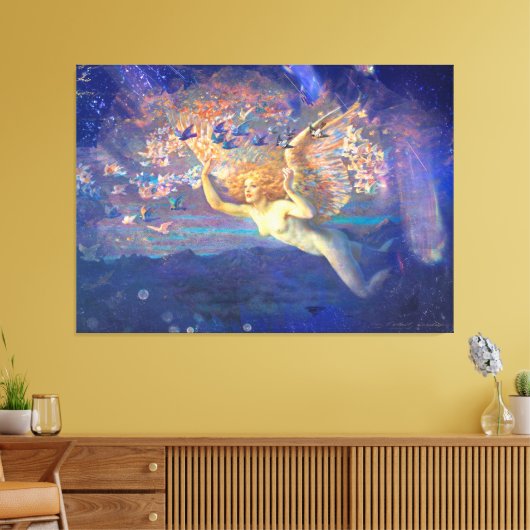 *~* Klassieke AP14 Engel Vrouw Fly Fairy Ephemera Canvas Afdruk (Insitu (Woonkamer))