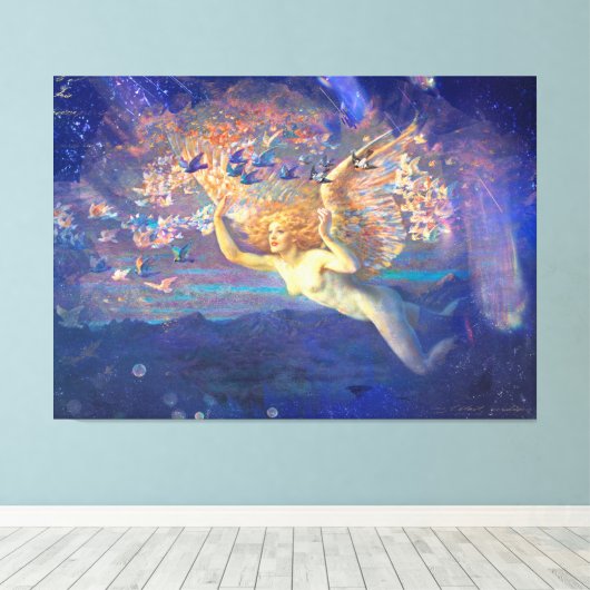 *~* Klassieke AP14 Engel Vrouw Fly Fairy Ephemera Canvas Afdruk (Insitu (Houten vloer))