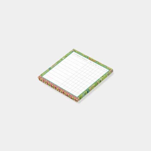 Klassieke Apple Green Chinoiserie Habit Tracker Post-it® Notes (Schuin)