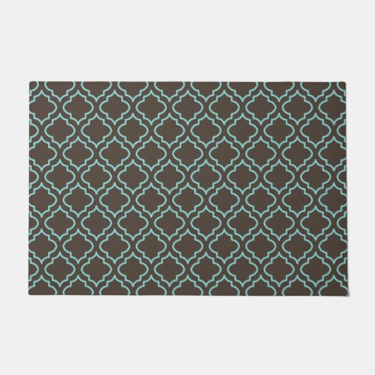 Klassieke Aqua Bruine Deurmat Vloerkleed (Voorkant)