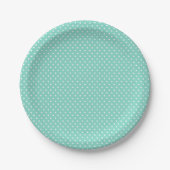 Klassieke Aqua en Witte Polka Dot Borden Papieren Bordje (Voorkant)