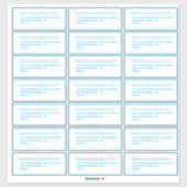 Klassieke Aqua Guest Mailing Labels 21 per vel (Vel)