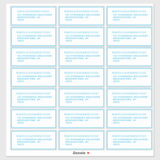 Klassieke Aqua Guest Mailing Labels 21 per vel (Vel)