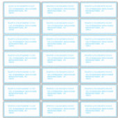 Klassieke Aqua Guest Mailing Labels 21 per vel (Voorkant)