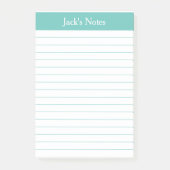 Klassieke Aqua Lined Personalized Post-it Nota's Post-it® Notes (Voorkant)