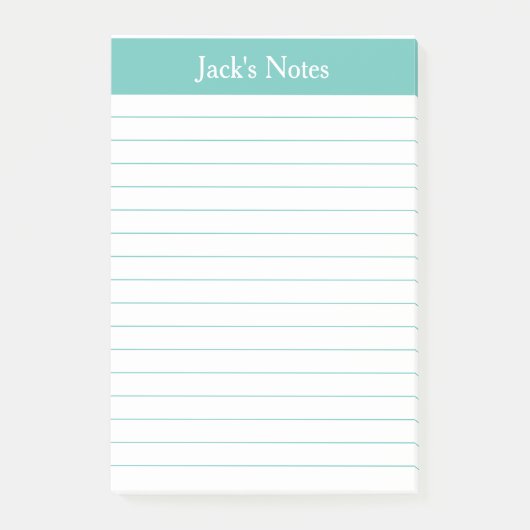 Klassieke Aqua Lined Personalized Post-it Nota's Post-it® Notes (Voorkant)