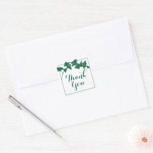 Klassieke aquarel Groene Engelse klimop Vierkante Sticker