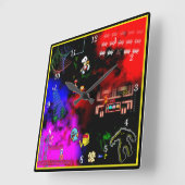 Klassieke arcade Junkie-wandklok Vierkante Klok (Hoek)