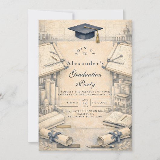 Klassieke Architectuur Afstuderen Kaart (Voorkant)