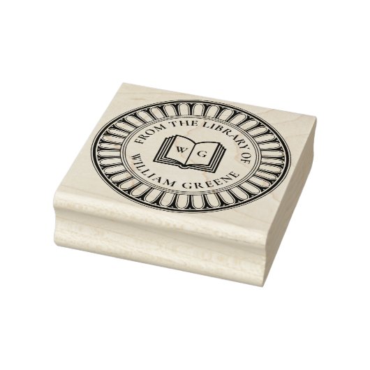 Klassieke Architectuur Houten Monogram Ex Libris Rubberstempel (Stempel)