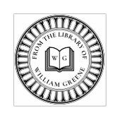 Klassieke Architectuur Houten Monogram Ex Libris Rubberstempel (Afrduk)