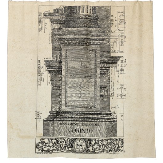 Klassieke architectuur, Korinthische kolom 1725 Douchegordijn (Voorkant)