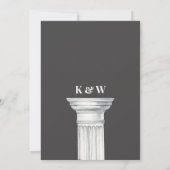 Klassieke architectuur Romeinse kolom bruiloft Kaart (Achterkant)