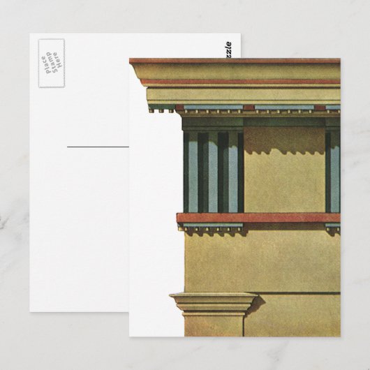 Klassieke architectuur, Temple Entablature Briefkaart (Voorkant / Achterkant)