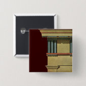  Klassieke architectuur, Temple Entablature Vierkante Button 5,1 Cm (Voorkant /achterkant)