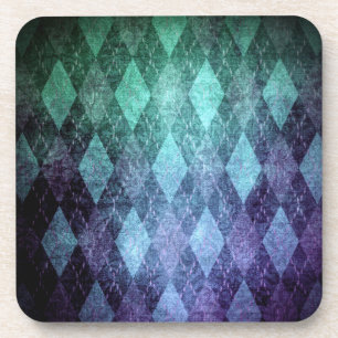 Klassieke argyle  blauw groen diamantpatroon bier onderzetter