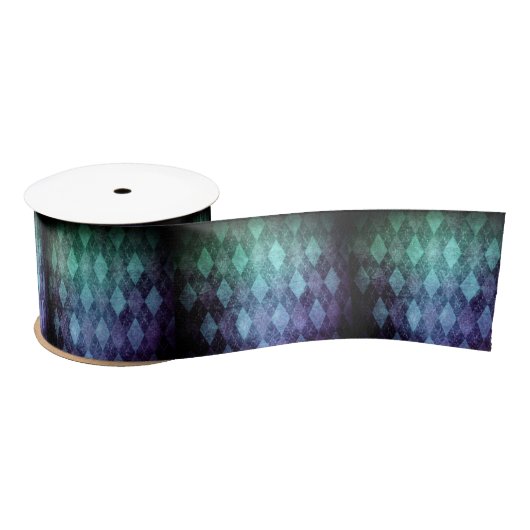 Klassieke argyle  blauw groen diamantpatroon satijnen lint (Spoel)