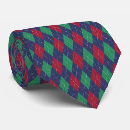 Klassieke Argyle Blauwe Rode Groene Kerst Stropdas