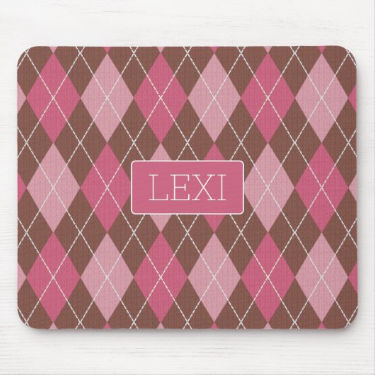 Klassieke Argyle Brown / Roze Diamond Pattern & Na Muismat (Voorkant)