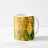 Klassieke argyle  groen gouden diamantpatroon koffiemok (Voorkant rechts)