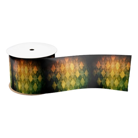 Klassieke argyle  groen gouden diamantpatroon satijnen lint (Spoel)