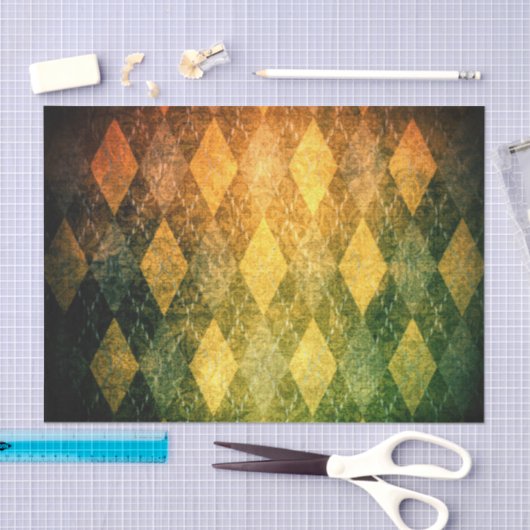 Klassieke argyle  groen gouden diamantpatroon tissuepapier (Craft)