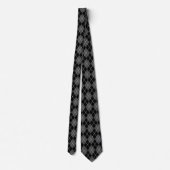 Klassieke Argyle Pattern Black White Grey Check Stropdas (Achterkant)