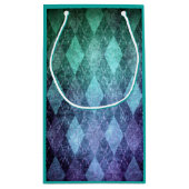 Klassieke  argyle pinecone rustige herfst blauw klein cadeauzakje (Achterkant)