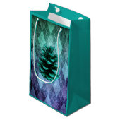 Klassieke  argyle pinecone rustige herfst blauw klein cadeauzakje (Voorkant Gekanteld)