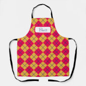 Klassieke Argyle Rood Geel Blauw Wit Schort (Voorkant)