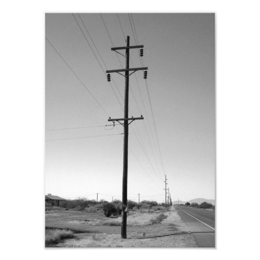 Klassieke Arizona Powerlines Foto Afdruk (Voorkant)