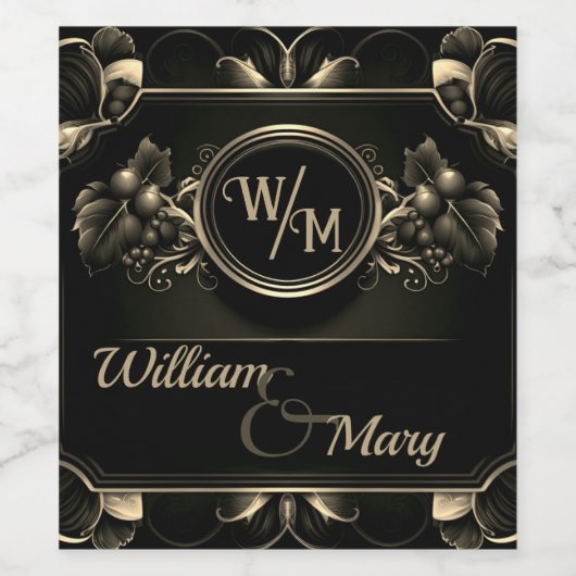 Klassieke Art Deco aangepaste viering Wijn Etiket (Enkel label)