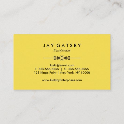 Klassieke Art Deco/Art Nouveau Visitekaartje (Achterkant)