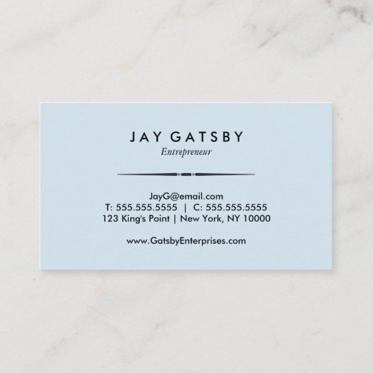 Klassieke Art Deco/Art Nouveau Visitekaartje (Achterkant)