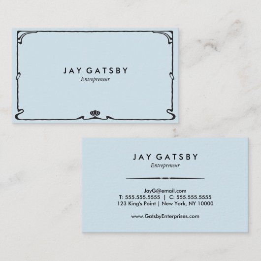 Klassieke Art Deco/Art Nouveau Visitekaartje (Voorkant / Achterkant)