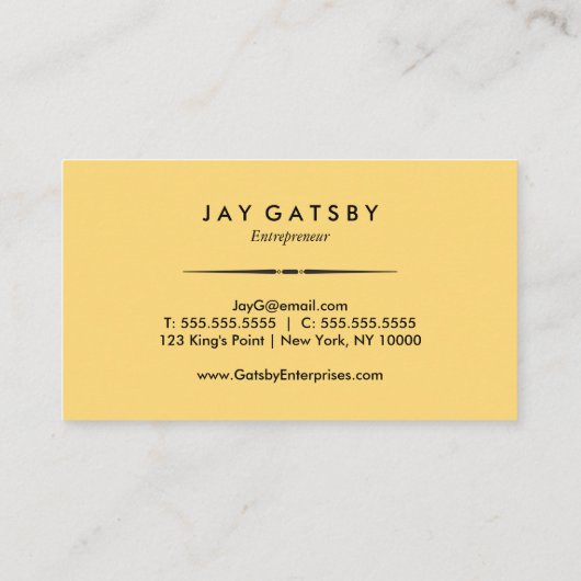 Klassieke Art Deco/Art Nouveau Visitekaartje (Achterkant)