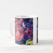 Klassieke Art Deco Bloemen, Tulp Bloem Textiel Koffiemok (Voorkant links)